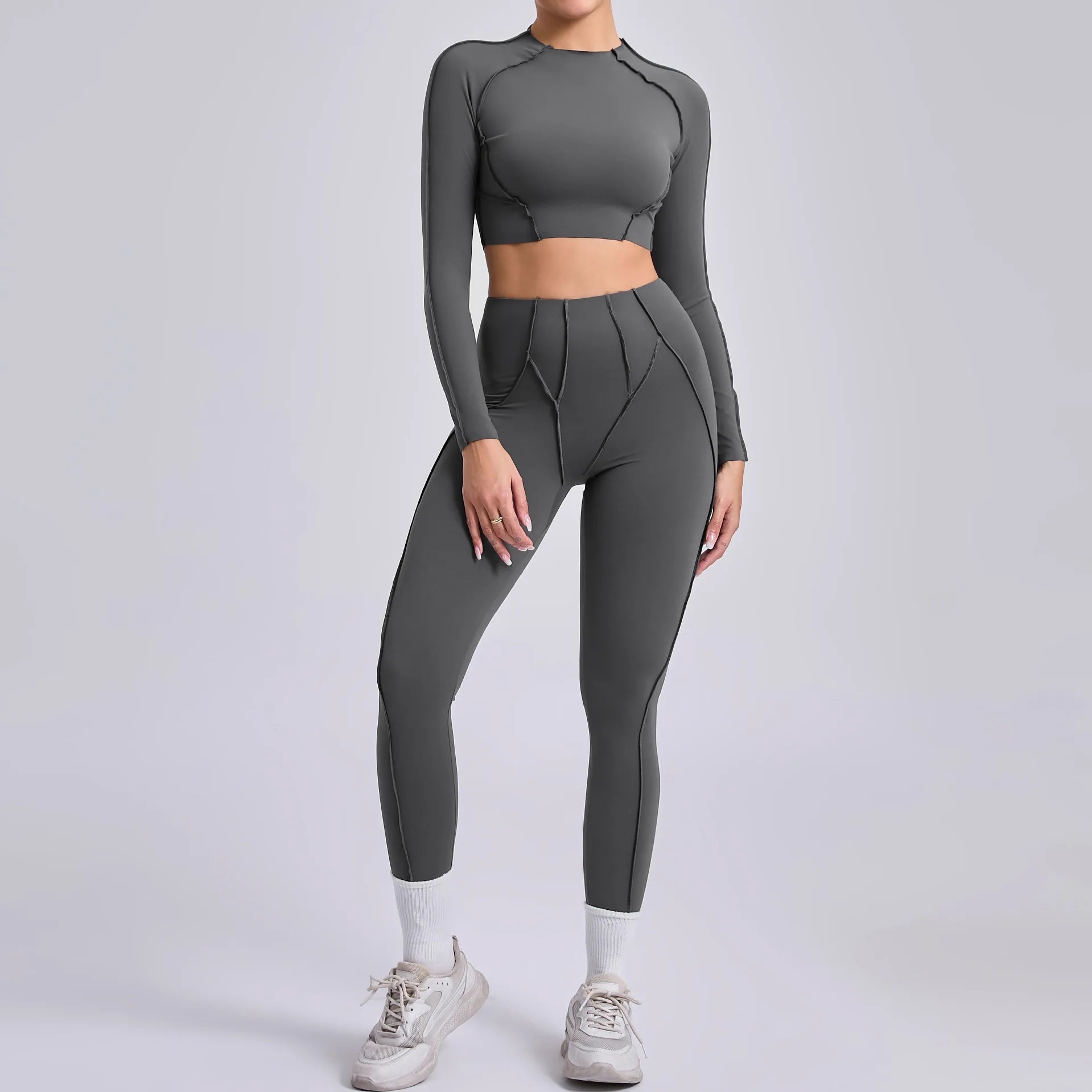 Women Seamless Yoga Set High Waist Hip Lifting Gym Sports Bra & Leggings Suit
