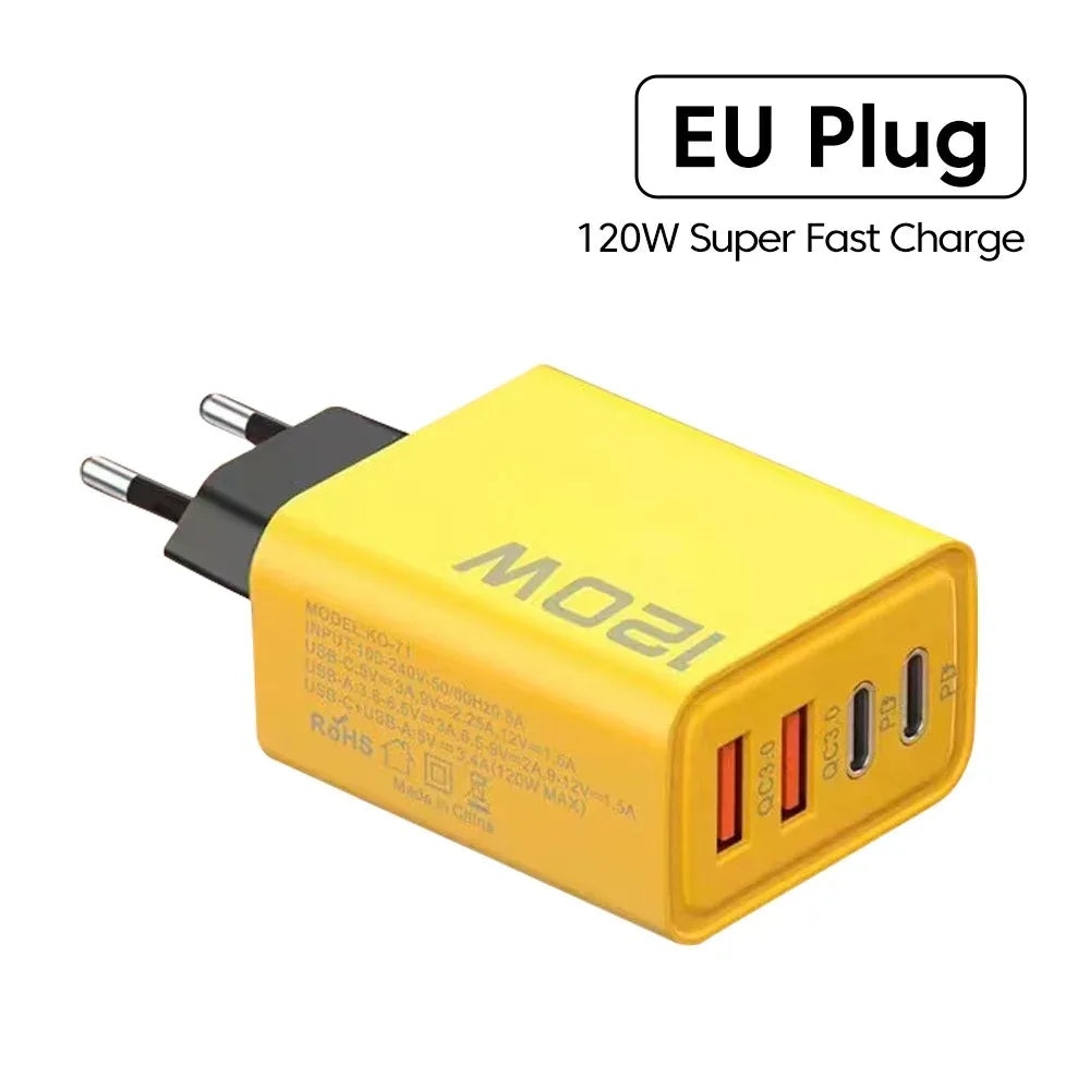 4 Ports USB C PD Quick Charge Fast Charging Adapter USB Charger