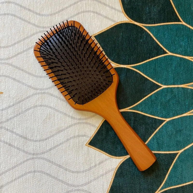 Wood Bamboo Hair Comb Air Cushion Scalp Massage Anti Hair Loss Brush