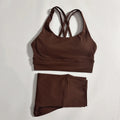 Solid Color Gym Fitness Set Sports Bra High Waist Leggings Compression Yoga Outfit