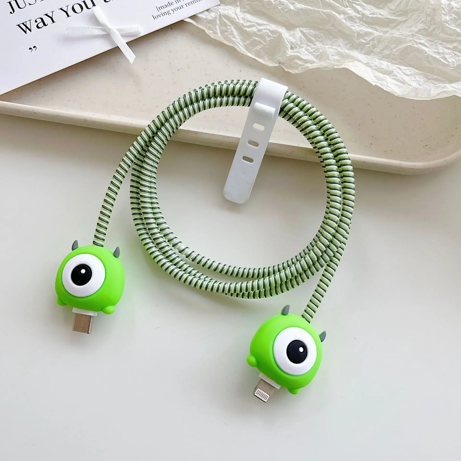 Cartoon Charger Cable Protector Stitch Data Line Winder Protective Cover