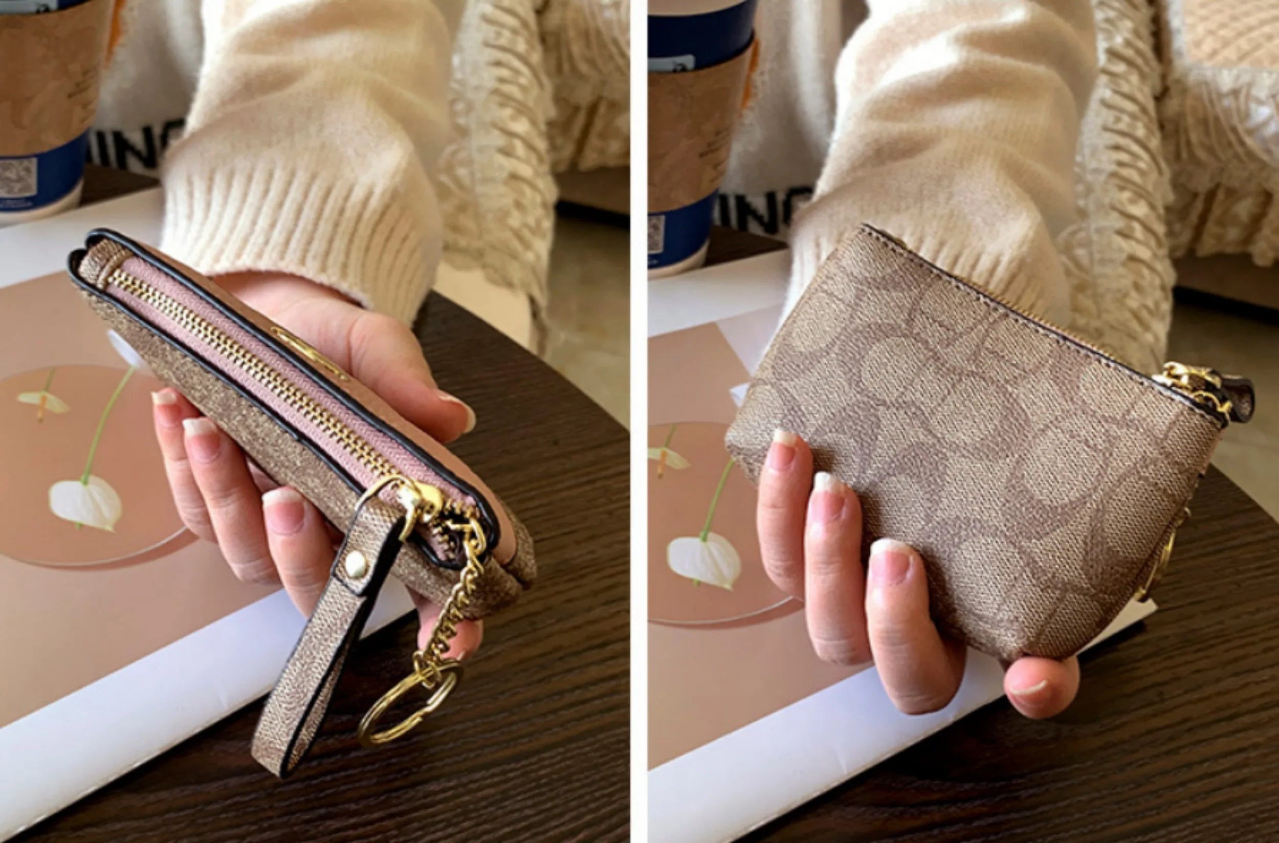 Women Mini Leather Wallet Coin Card Holder Small Storage Bag