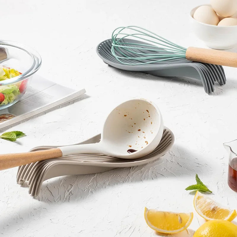 Heat Resistant Silicone Spoon Holder Kitchen Placemat 1pc 4pcs