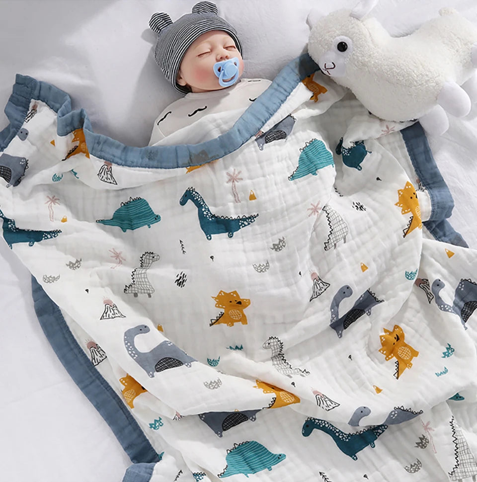 Baby 6 Layer Cotton Gauze Blanket Breathable Newborn Swaddle Bath Towel