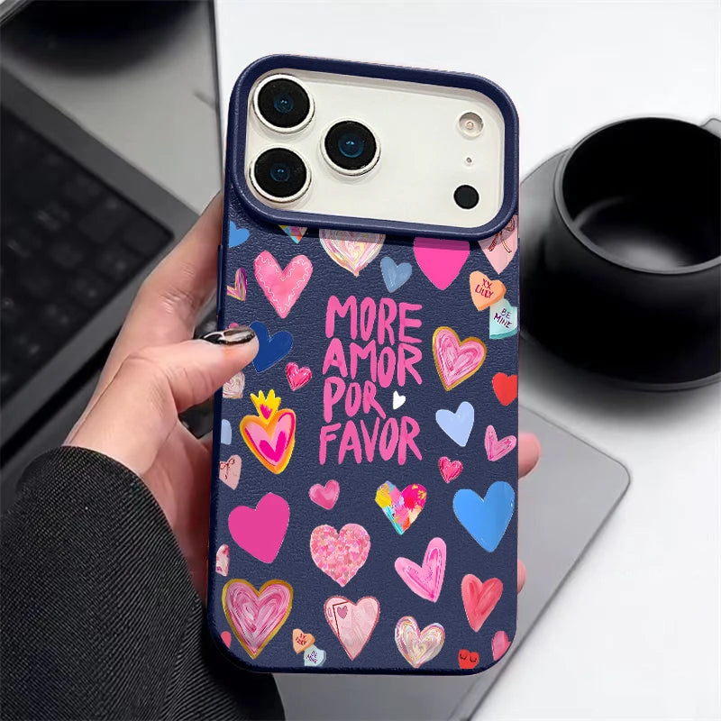 Heart Print Soft iPhone Case