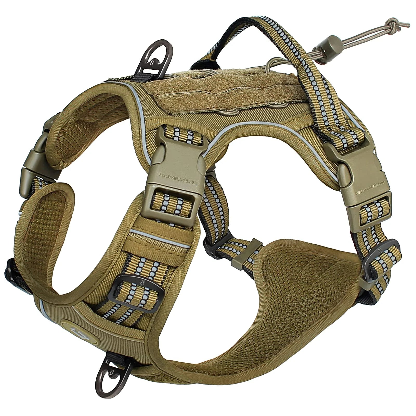 Tactical No Pull Dog Harness Adjustable Breathable MOLLE Vest for Medium Large Dogs