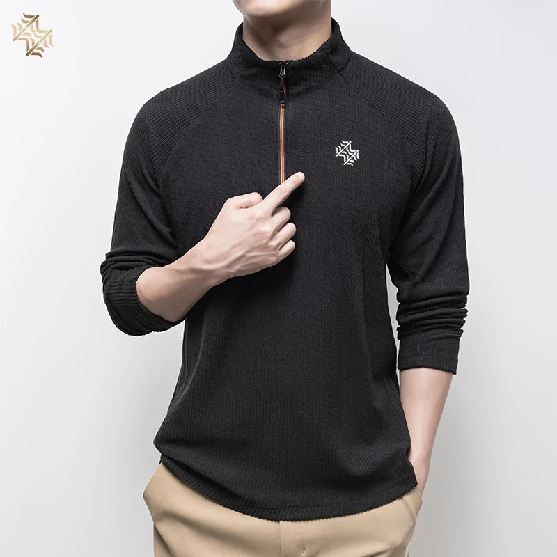 Men Long Sleeve Running T Shirt Breathable Fitness Outdoor Sports Business Casual Top
