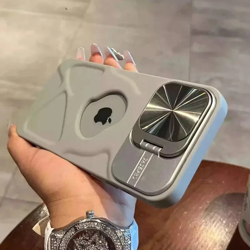 Magnetic Logo Flip Stand Lens Protection iPhone Case