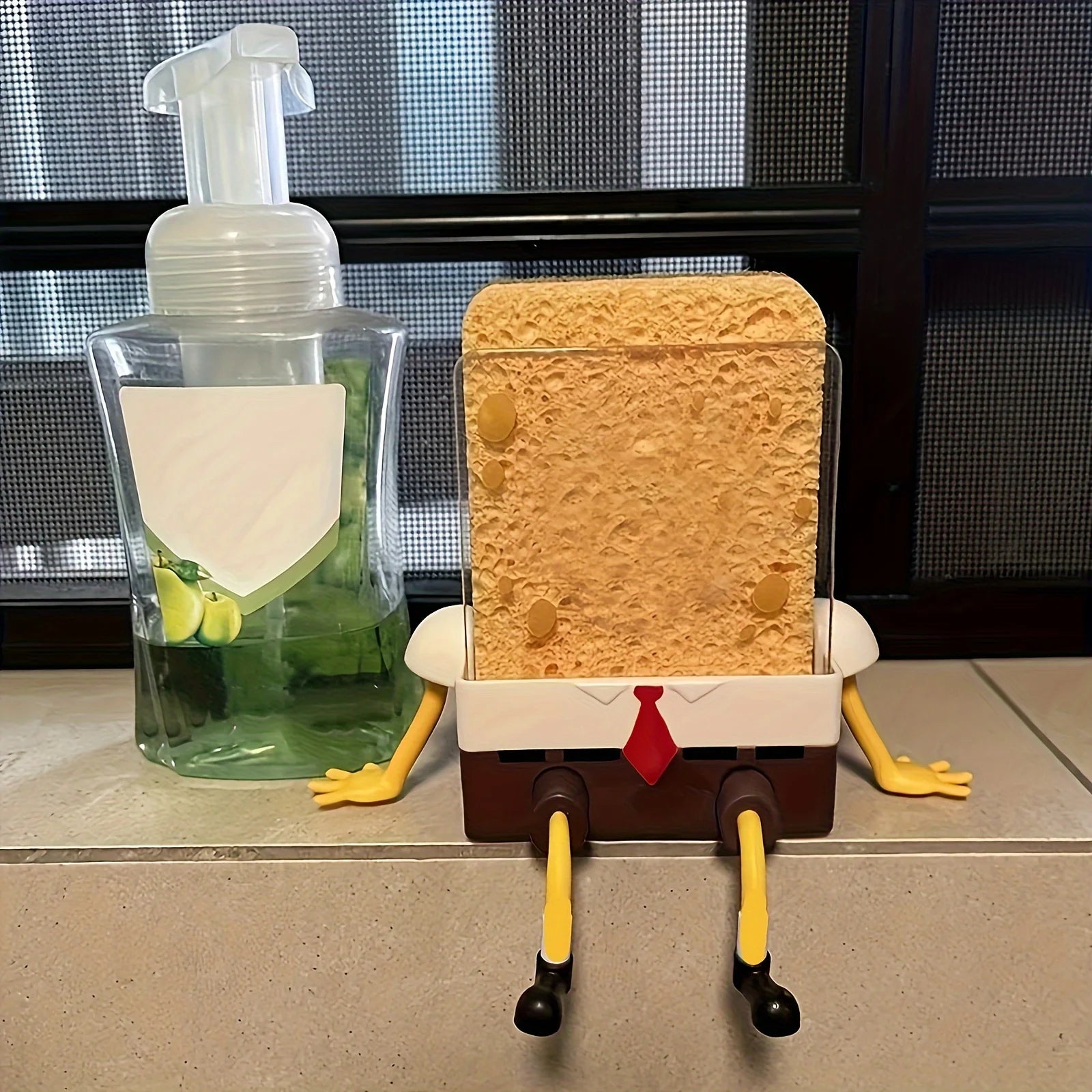 Cartoon Sponge Drain Rack Hanging Sink Organizer