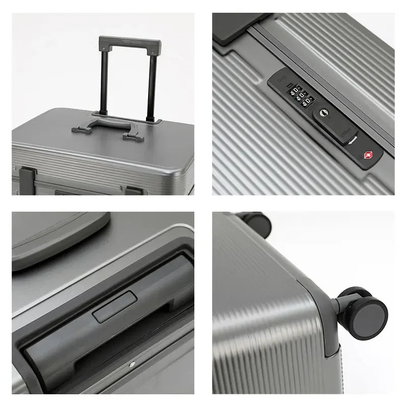 Aluminum Frame Carry On Suitcase ABS Trolley Luggage with Spinner Wheels