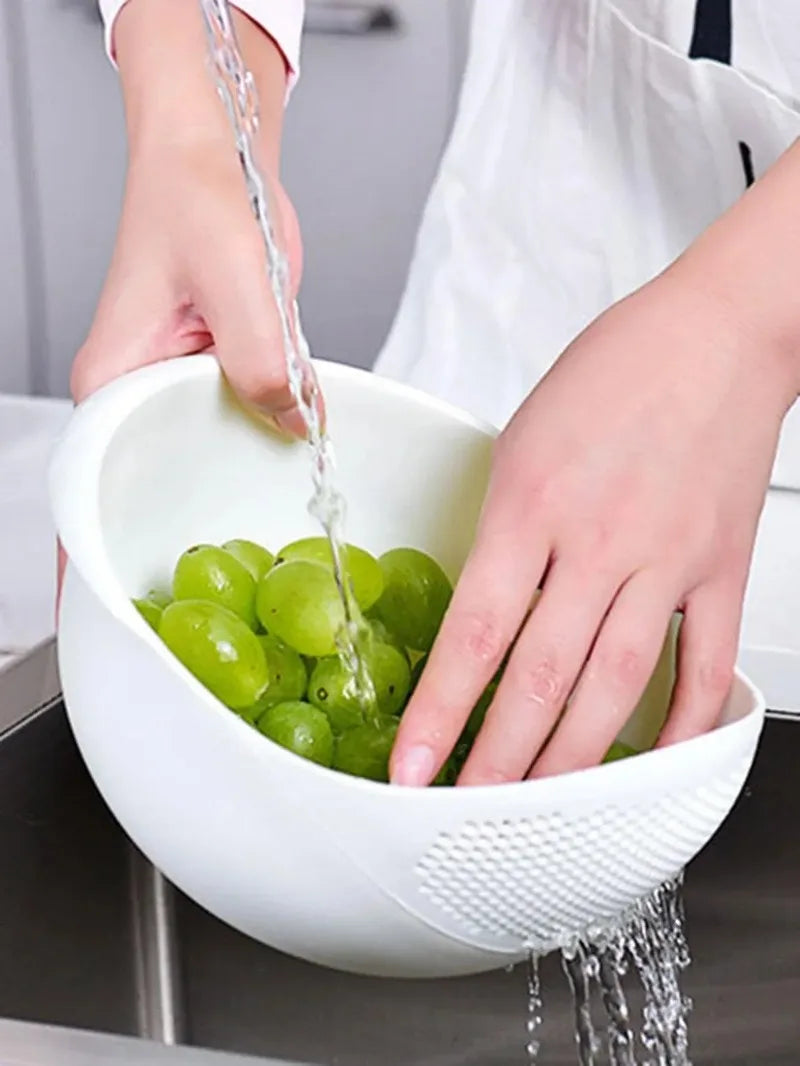 1PC- Silicone Colander Rice Bowl Drain Basket