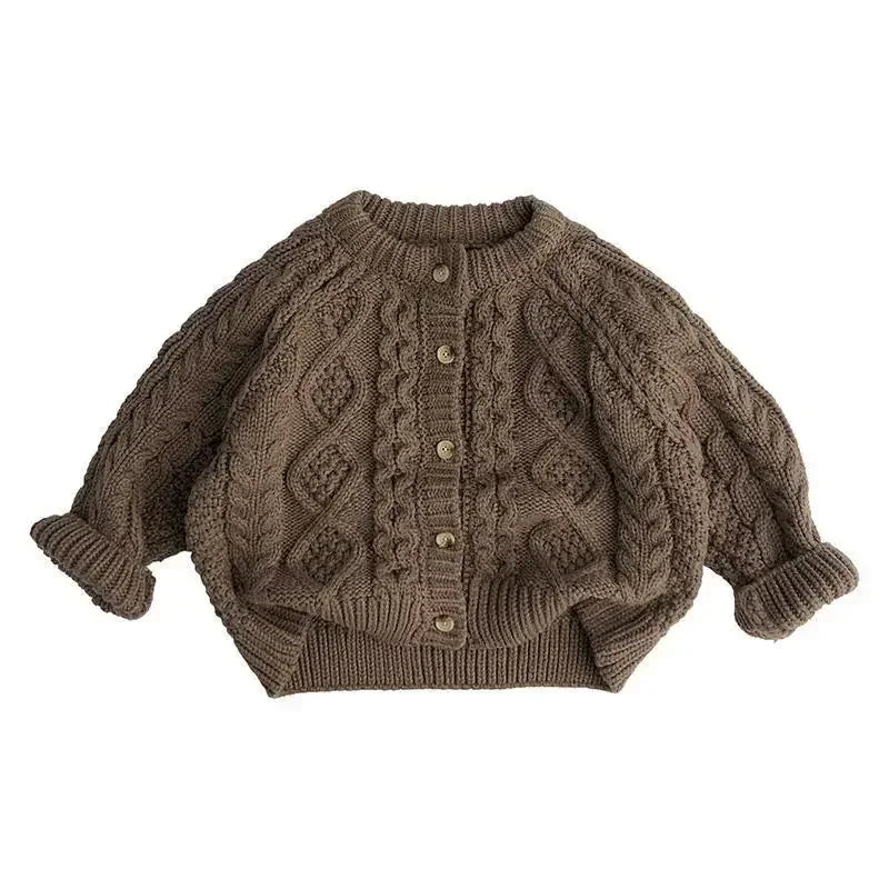 Kids Knit Cardigan Sweater Warm Long Sleeve Jacket for Boys & Girls
