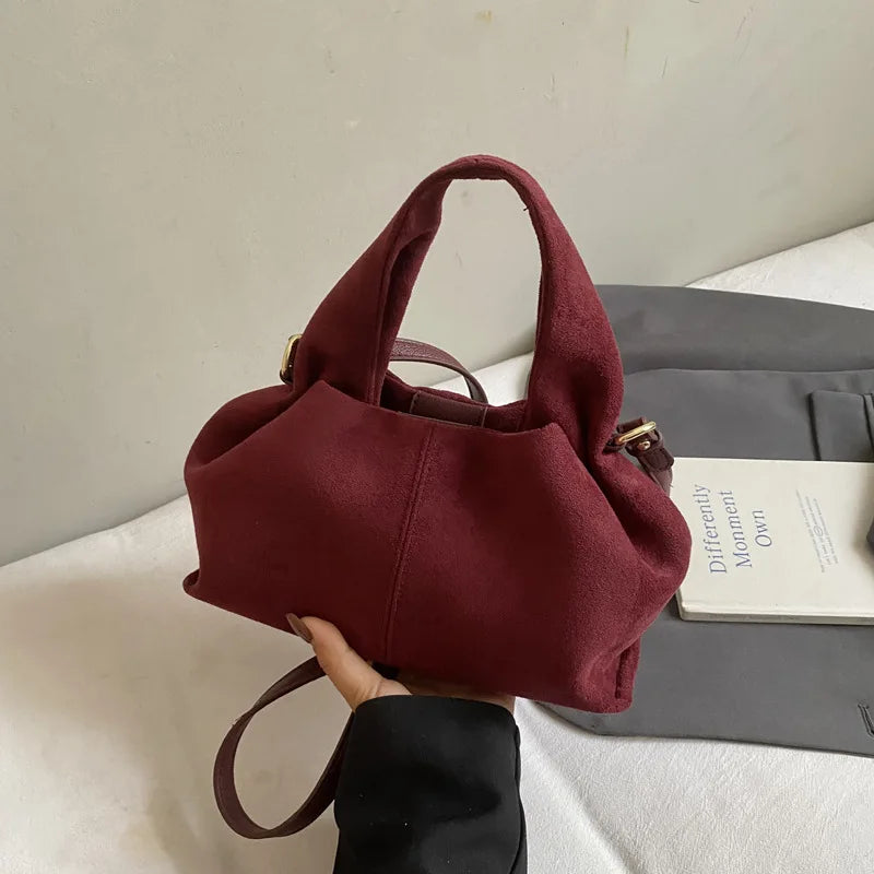 Women Cloud Dumpling Shoulder Bag French Style Retro Crossbody Handbag