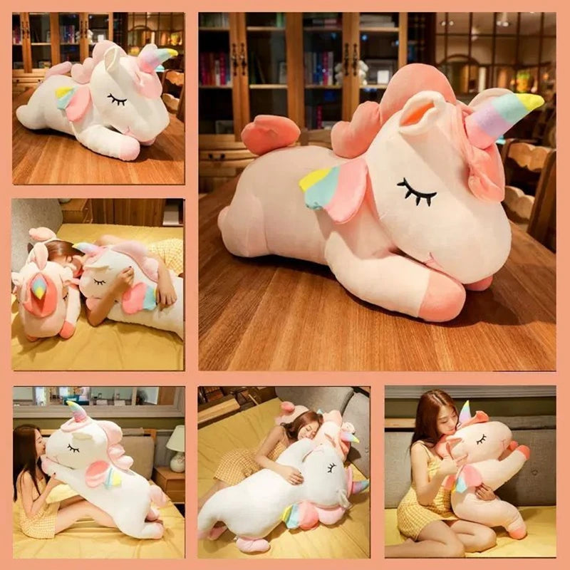 Giant Unicorn Plush Toy Soft Rainbow Pony Stuffed Animal Pillow Cute Kawaii Unicorn Doll for Kids Gift