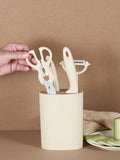 5 Piece Stainless Steel Kitchen Knife Set with Holder Scissors Peeler Fruit Knife