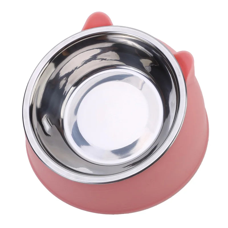 Inclined Stainless Steel Cat Bowl for Cats and Dogs