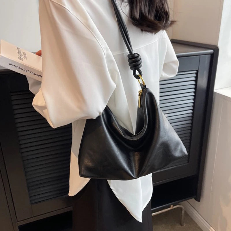 Women Soft Leather Shoulder Bag Geometric Crossbody High End Fashion Handbag