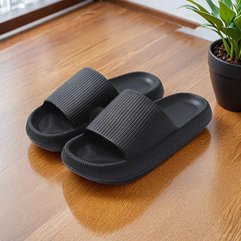 EVA Thick Sole Slippers Anti Slip Bathroom Slides Soft Comfortable Indoor Outdoor Home Sandals for Men Women
