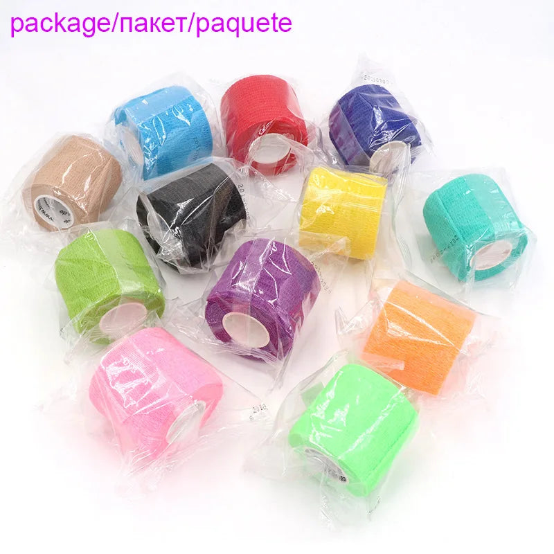 Self Adhesive Elastic Sports Wrap Tape Colorful 4.8m Knee Finger Ankle Support Bandage
