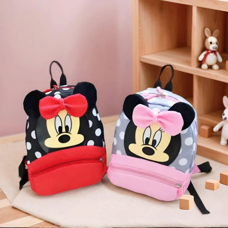 Disney Minnie Kids School Backpack Kawaii Pink Cartoon Schoolbag