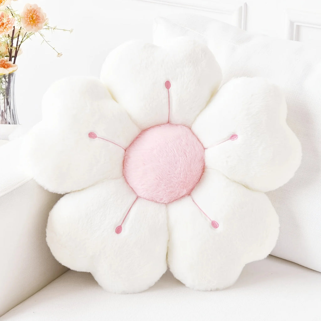 Soft Plush Daisy Flower Throw Pillow Cozy Decorative Cushion Bed Sofa