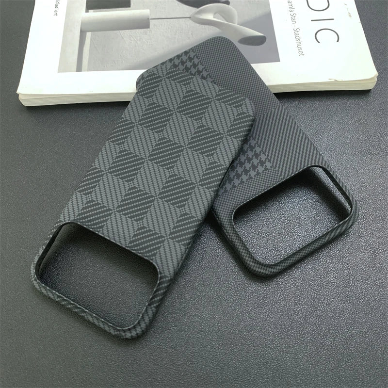 Carbon Fiber Chessboard Style Ultra Thin Bumper iPhone Case