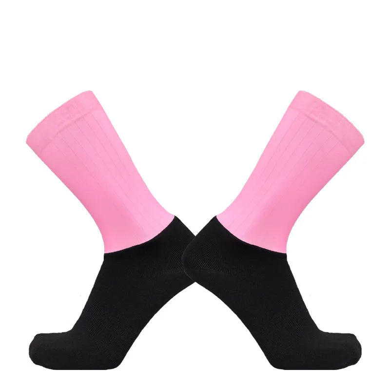 Aero Cycling Anti Slip Silicone Socks Men Breathable Sports Cycling Running Socks