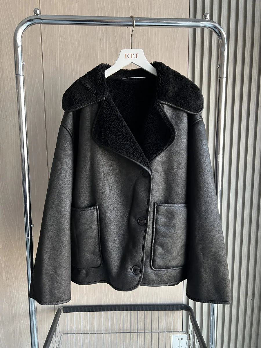 Oversized Double Sided Jacket for Women Warm Winter Coat