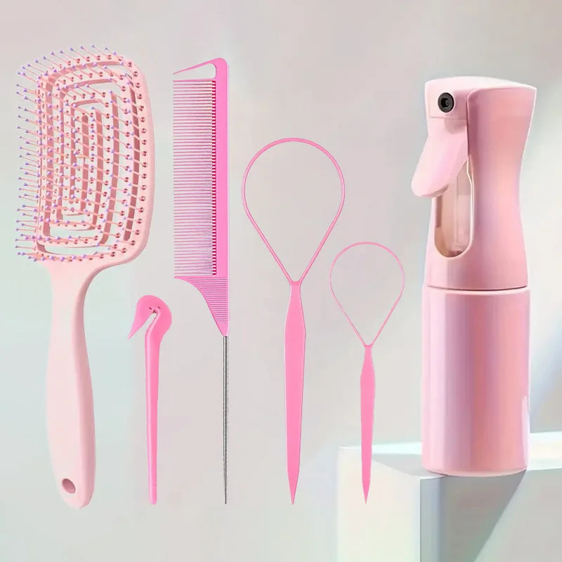 Hair Comb Set 5-6pcs Detangling Curly Hair Rat Tail Edge Salon Brush Styling Tools