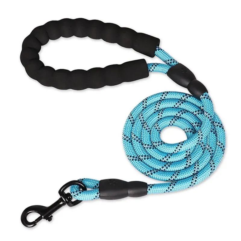 Heavy-Duty Reflective Dog Leash – Rope Lead with Soft Padded Handle