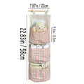 Wall Mounted Canvas Storage Bag Pink Bedroom Organizer for Books Jewelry Items