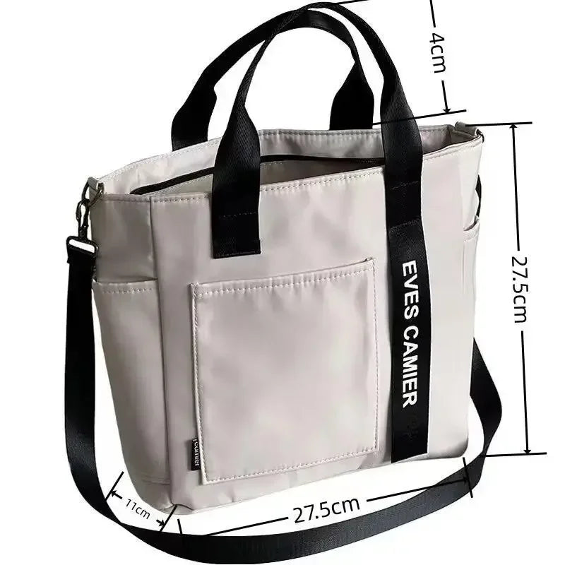 Large Capacity Nylon Canvas Tote Shoulder Bag Waterproof Casual Messenger Bag