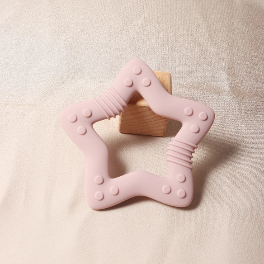 Food Grade Silicone Baby Teether Star Heart Teething Toy
