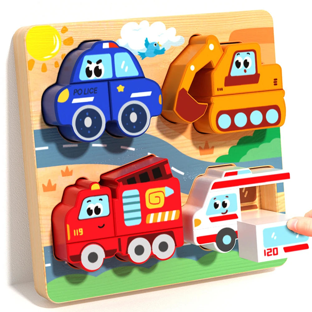 4 in 1 Wooden Animal Puzzle Educational Toy for Kids
