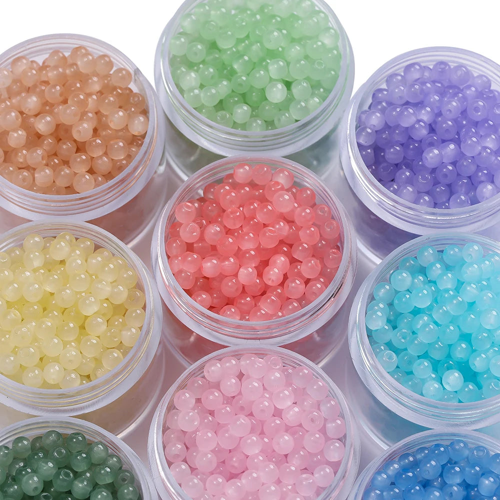 DIY Jewelry Beads Kit – Colorful Glass Round Beads for Bracelet & Necklace Making