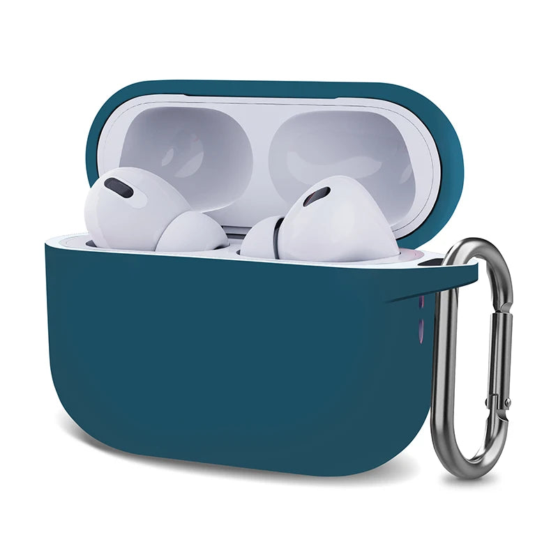 Silicone AirPods Case with Carabiner Shockproof Protective Cover for AirPods 1 2 3 Pro Pro 2