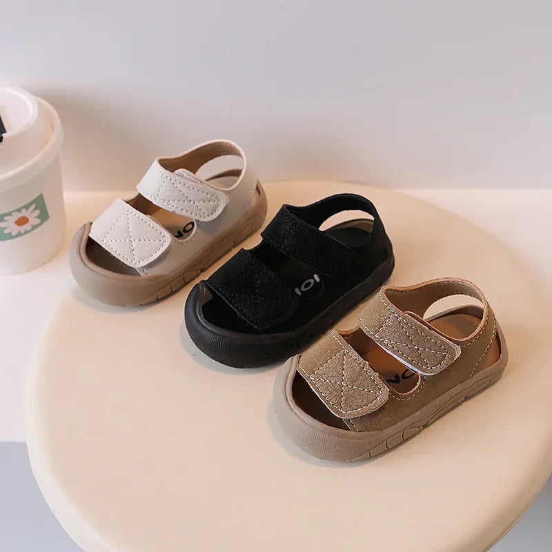 Toddler Boys Soft Sole Sandals Anti Collision Walking Beach Shoes