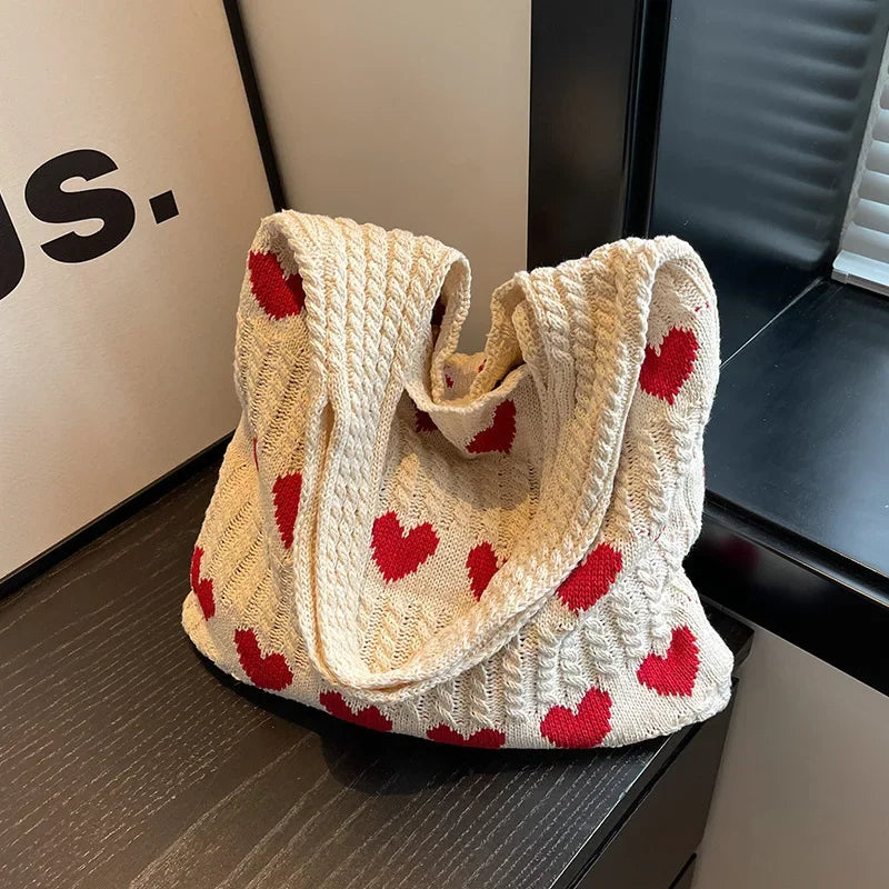 Women’s Handmade Knitted Shoulder Bag Summer Underarm Purse
