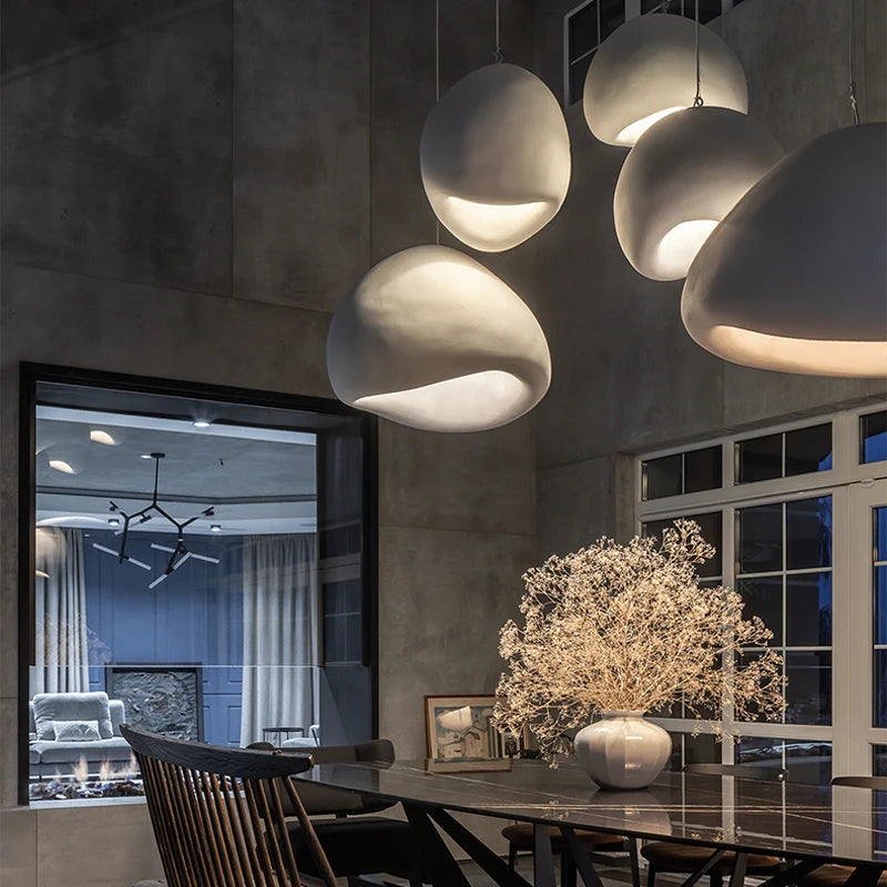 Nordic Pendant Lamp Wabi Sabi LED Ceiling Light Chandelier Living Room Dining