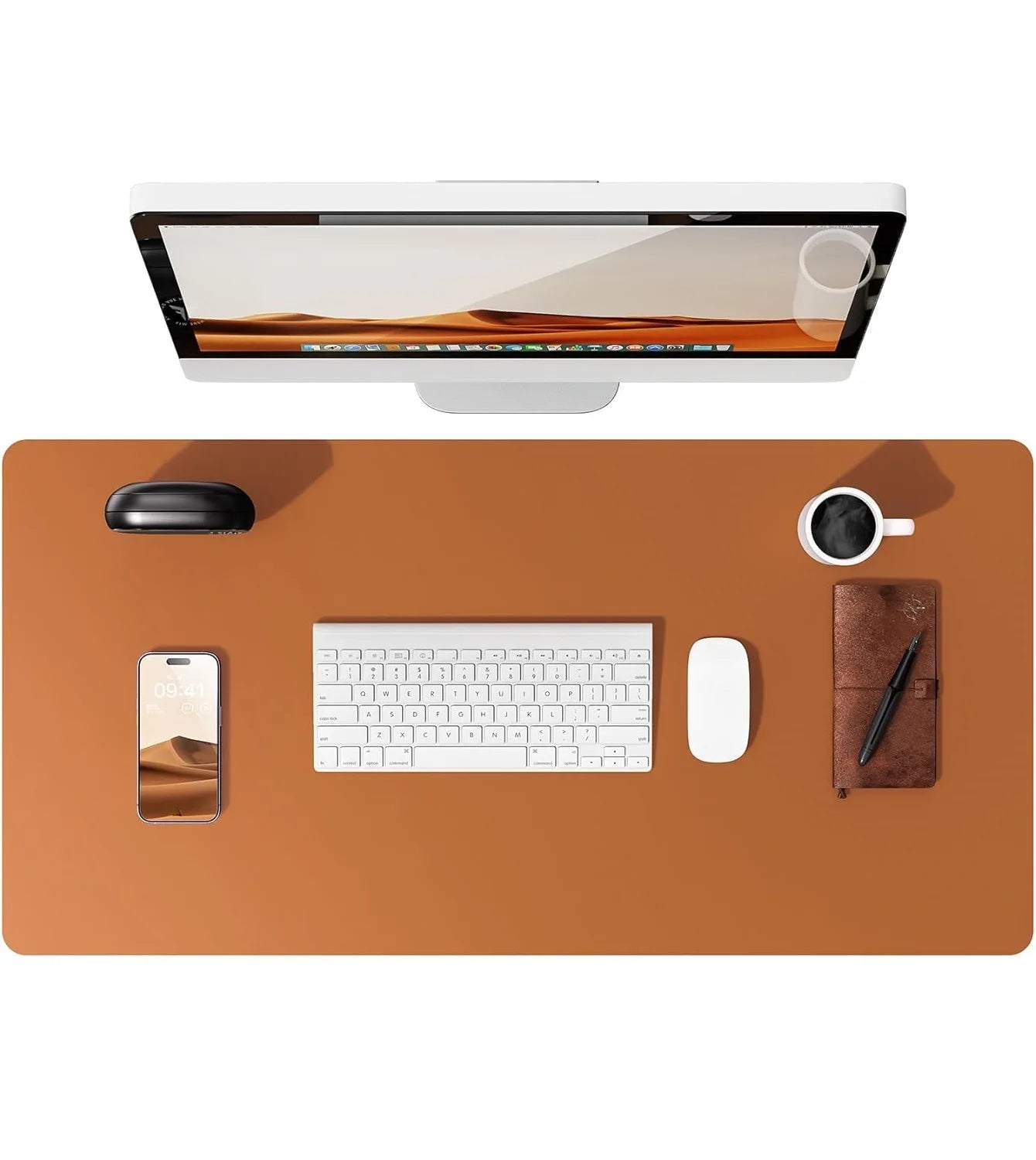 Large PU Leather Desk Mat Mouse Pad Non Slip Office Laptop Desk Protector