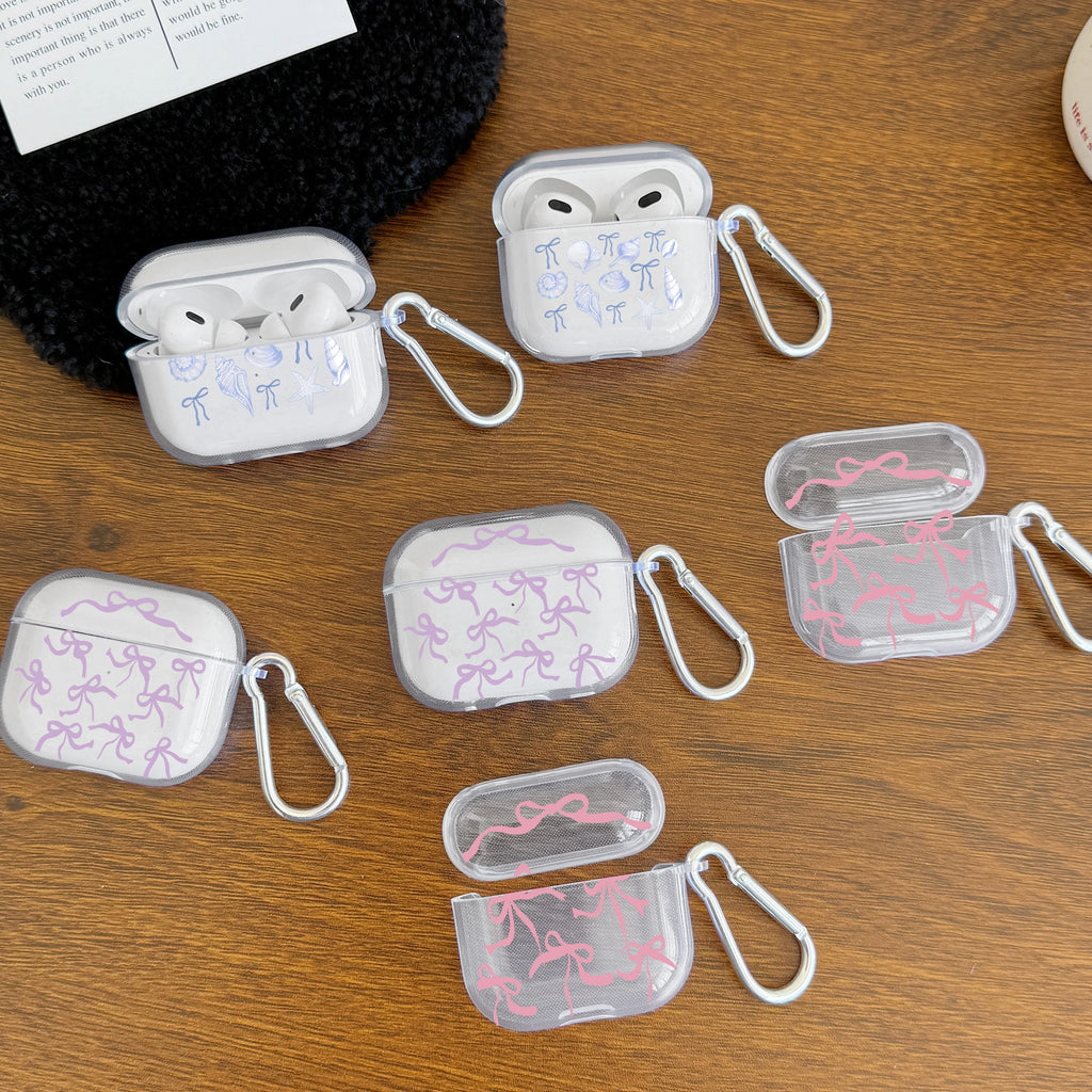 Pink Bow AirPods Protective Case with Keychain Accessory