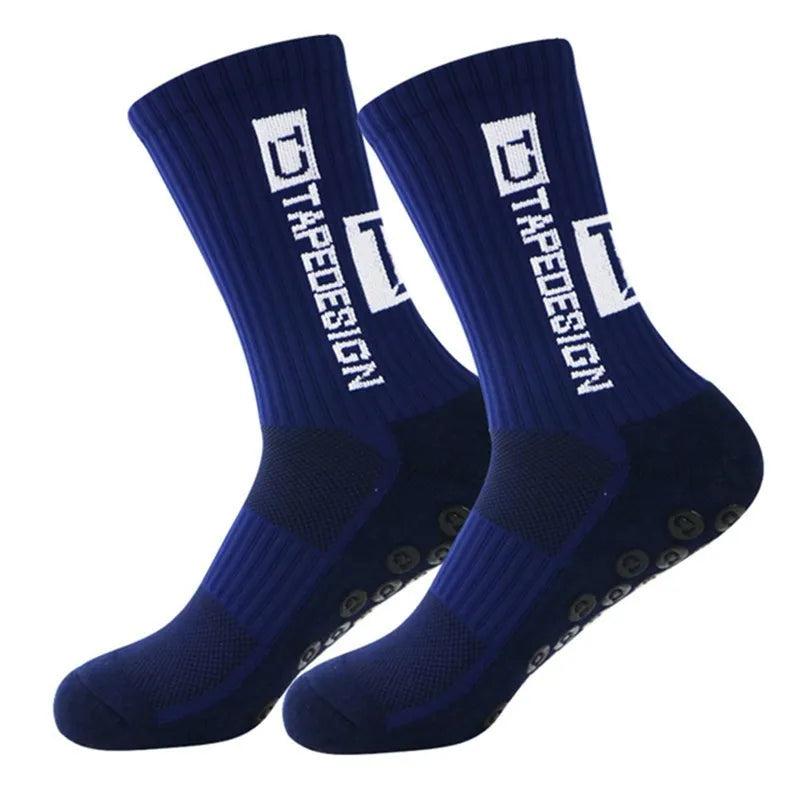 Anti Slip Football Socks Mid Calf Non Slip Grip Socks Men Women Sports Cycling Running Yoga Socks 1 Pair
