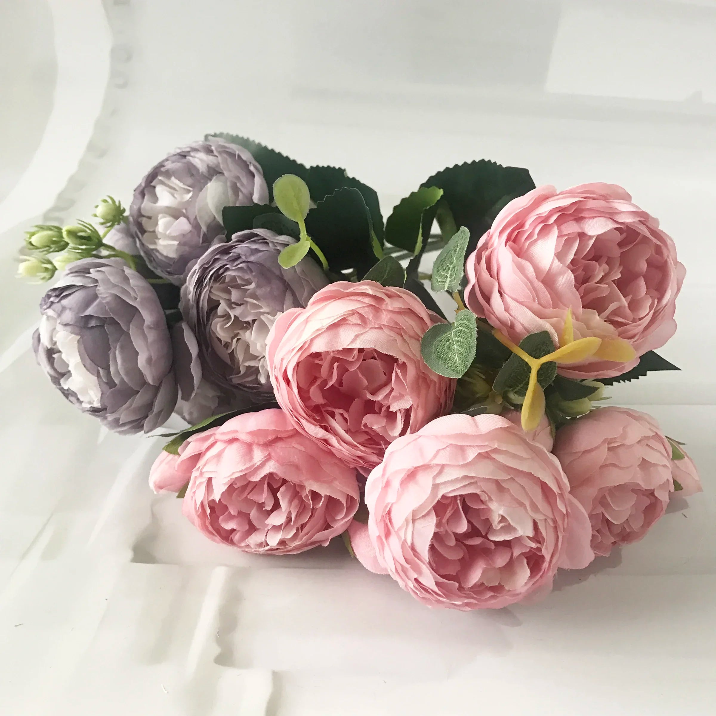 30cm Pink Peony Artificial Flower Bouquet Silk Fake Flowers Home Wedding Decor