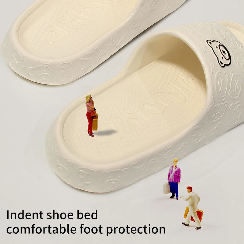 Non Slip Bathroom Slippers Women Soft EVA Shower Slides Indoor Home Sandals Anti Slip Summer Lightweight Slippers