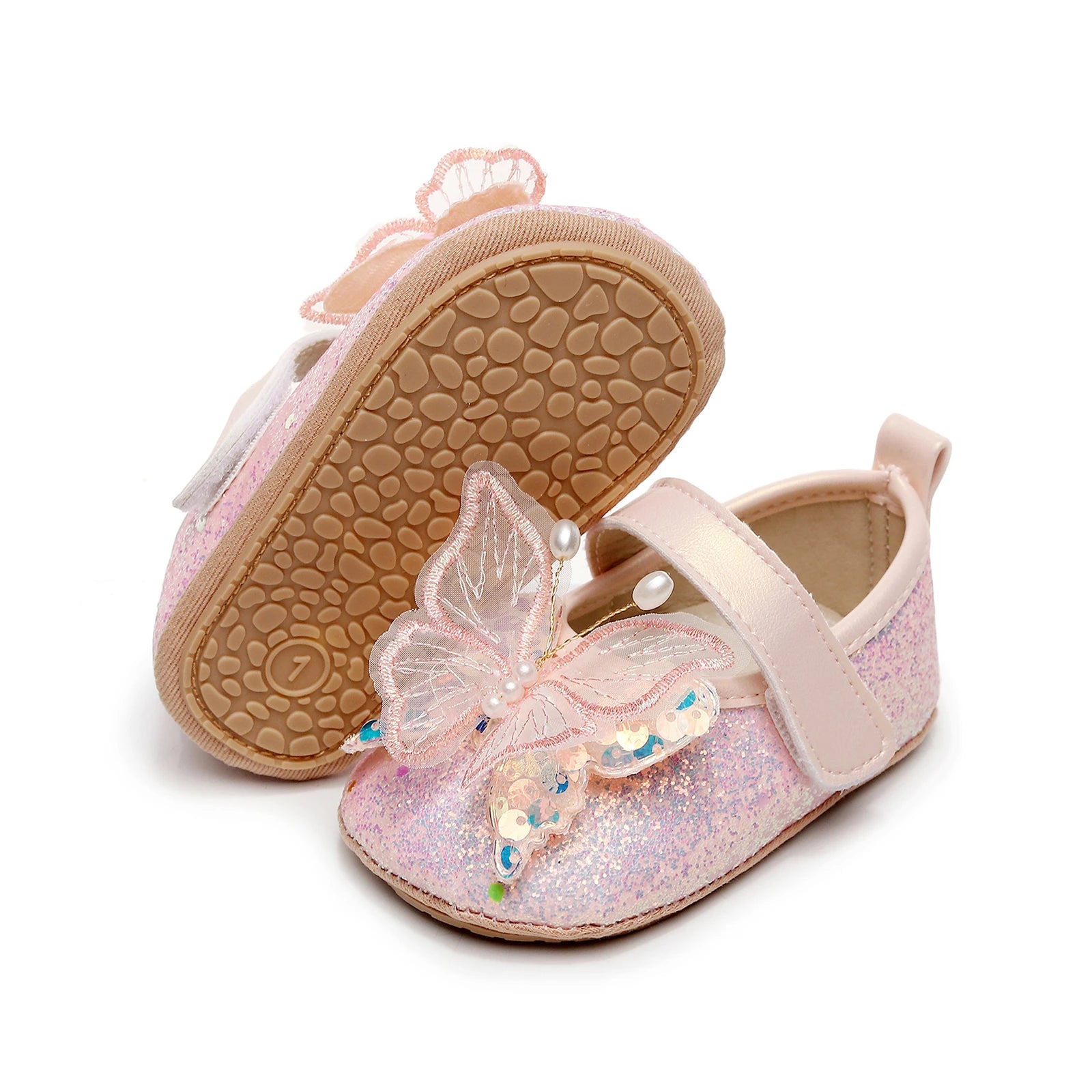 Baby Girl Butterfly Glitter Princess Flats