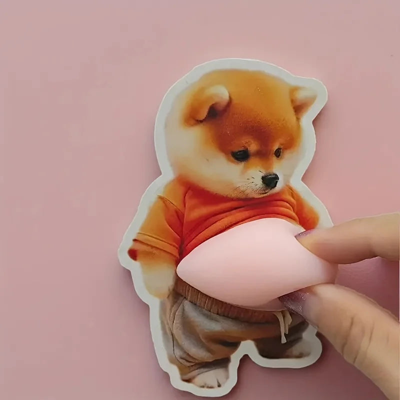 3D Cute Shiba Inu Silicone Self Adhesive Stickers Orange Design
