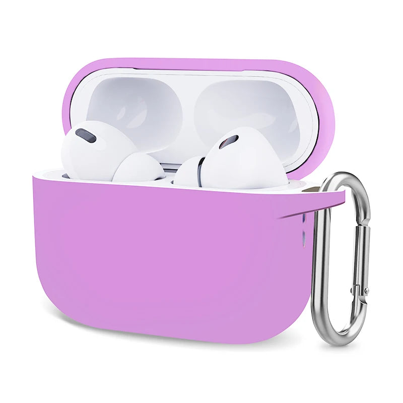 Silicone AirPods Case with Carabiner Shockproof Protective Cover for AirPods 1 2 3 Pro Pro 2