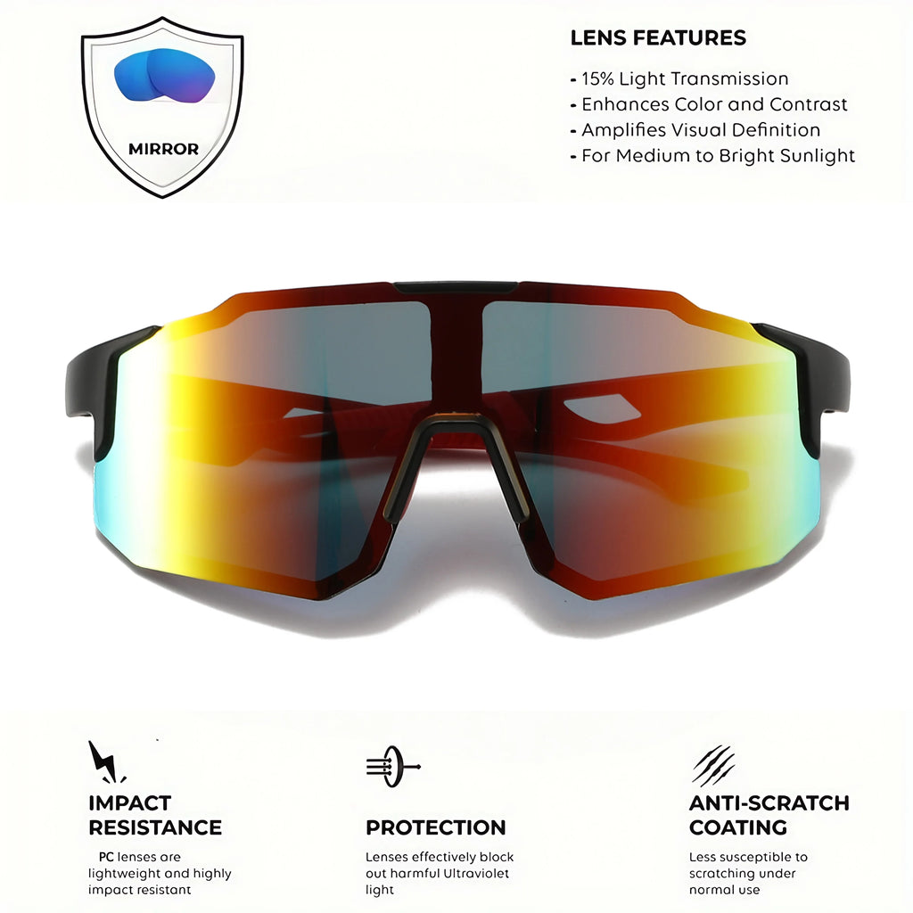 Oversized Sport Sunglasses UV400 – Wraparound Cycling Running Outdoor Glasses