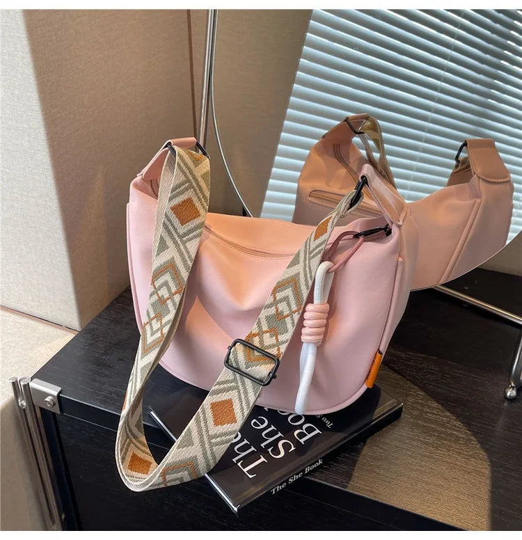 Women’s Dumpling Crossbody Bag Wide Strap Shoulder Purse