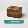 Black Walnut Wooden Tissue Box Holder Dining Table Paper Dispenser Container